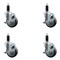 Service Caster 4'' SS Thermoplastic Rubber Swivel 1-1/8'' Expanding Stem Caster Set with Brake, 4PK SCC-SSEX20S414-TPRB-TLB-118-4 - alternate 1